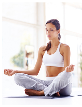 Woman in meditative pose