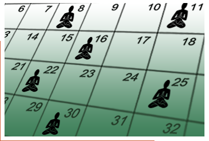 Calendar with icons on dates to represent exercise