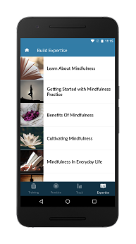 Mindfulness Coach screen: Build Expertise