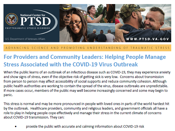 Image of PDF - For Providers and Community Leaders: Helping People Manage Stress Associated with the COVID-19 Virus Outbreak