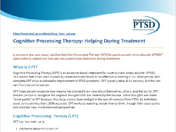 La Terapia de Procesamiento Cognitivo: ayudando durante el tratamiento