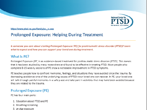 Image of PDF: Prolonged Exposure: Helping During Treatment