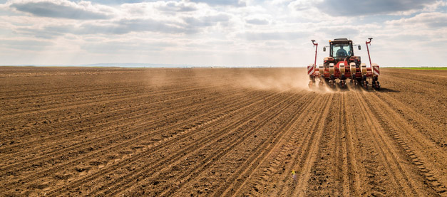 Farm machinery in field